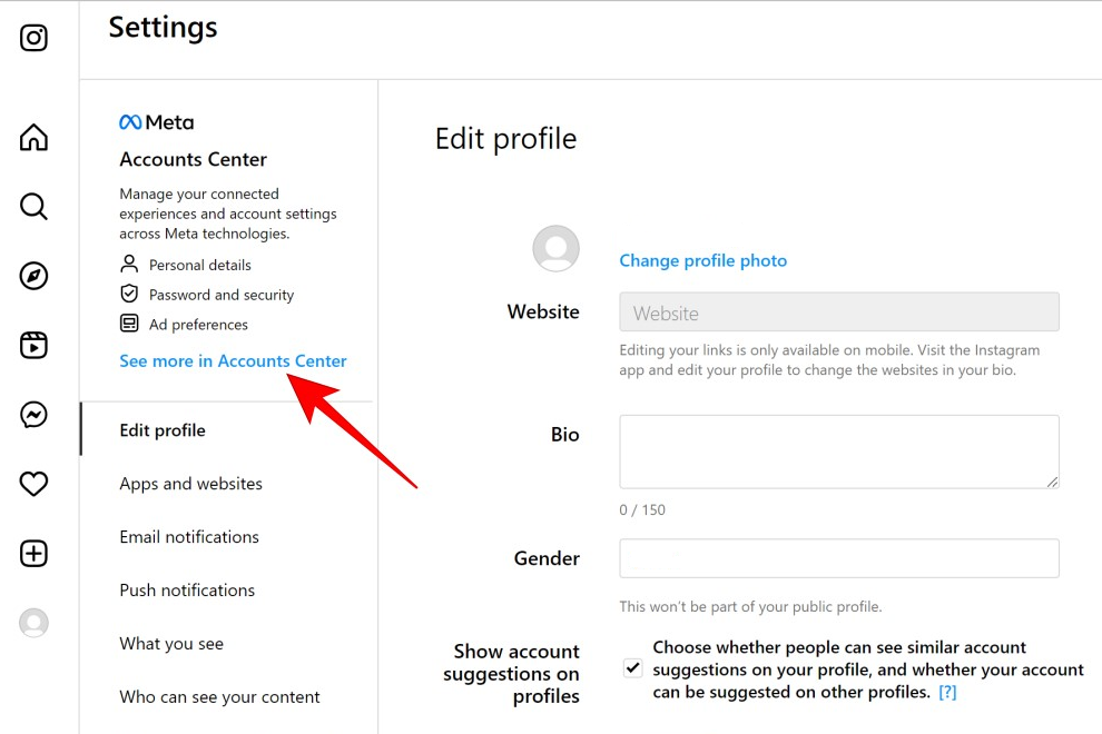 how to change email on instagram